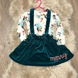 Bluey Christmas Dress with Suspenders